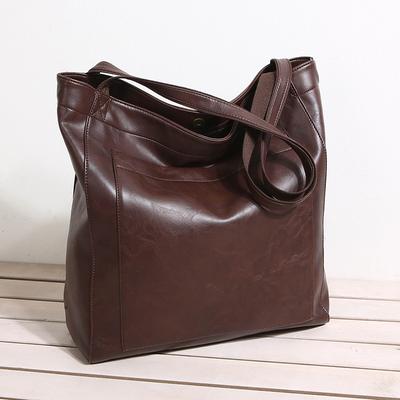 Retro Oil Wax Leather Simple and Versatile Handbag, Commuter Women's Bag, Shoulder Bag, Crossbody Bag
