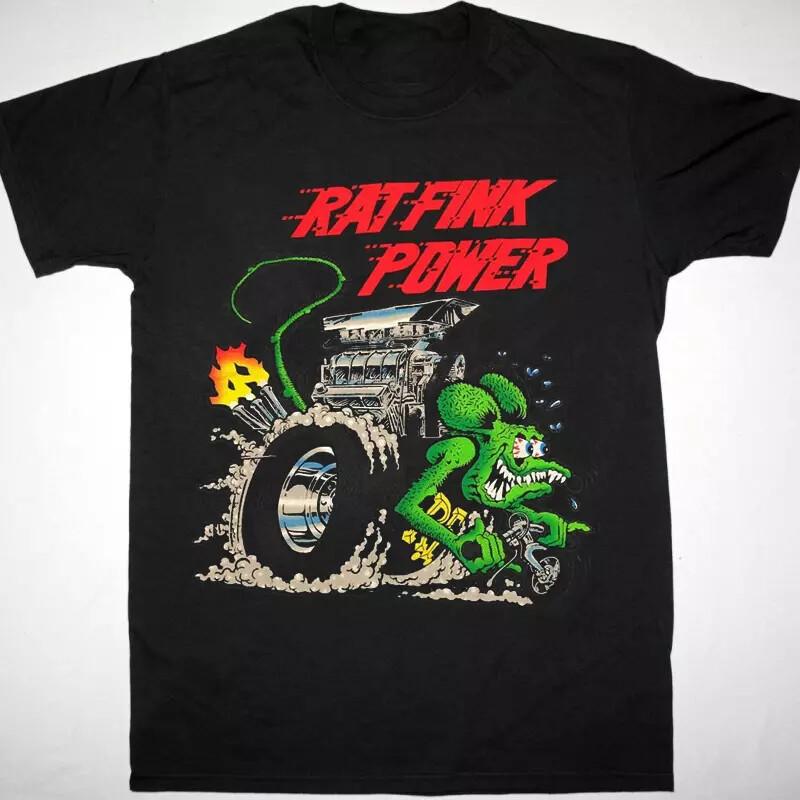 

Ed Roth Rat Fink Power Short Sleeve Black T-Shirt All Size Unisex Unisex T-Shirt XXXXL