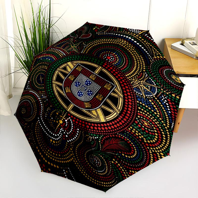Portuguese Heritage Emblem Folding umbrella Portable durable Sun umbrella light travel