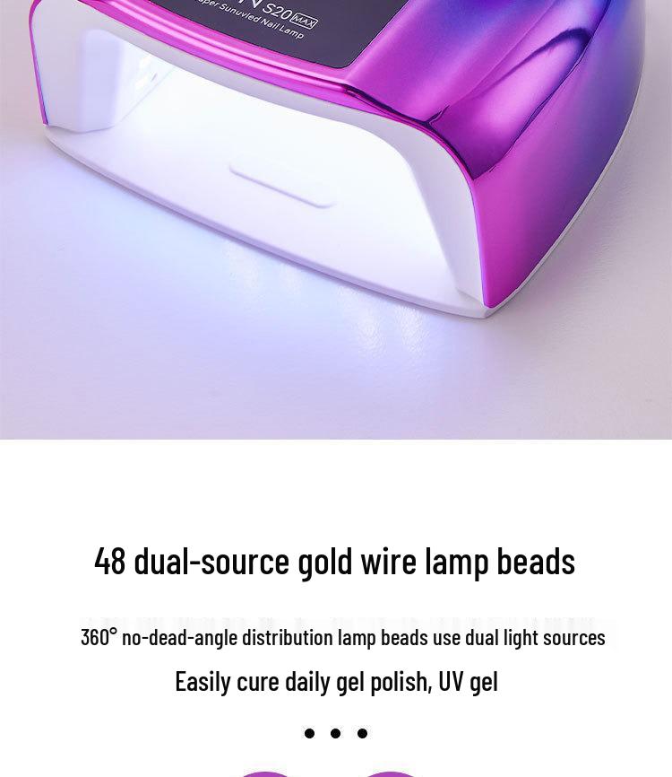 200W Portable Rechargeable Nail Gel Curing Lamp for Salon and Home Use