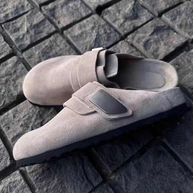 Velcro Boken shoes half-drag women's summer wear 2025 new one-pedal soft-soled bag head single shoes are comfortable