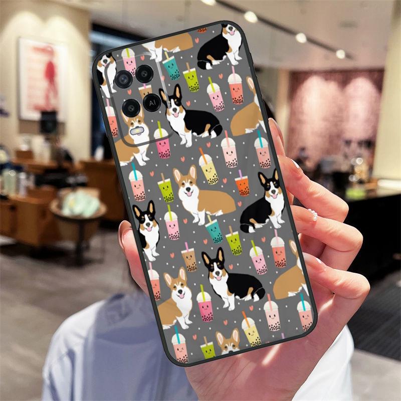 

Corgi and Bubble Tea Case For Oppo A94 A74 A54 A18 A38 A58 A78 A98 A40 A60 A80 A16 A76 A96 A15 A17 A77 A57S Cover OPPO A78 4G