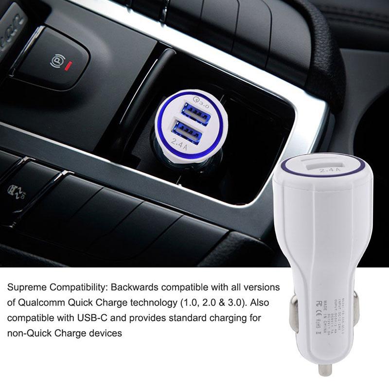 Rychlé nabíjení 3.0 nabíječka do auta 9v 1.67a Dual Usb Qc3.0 Rychlé nabíjení 5V 3.1a Rychlá nabíječka USB pro iPhone 7 8 Plus Samsung S8 S9