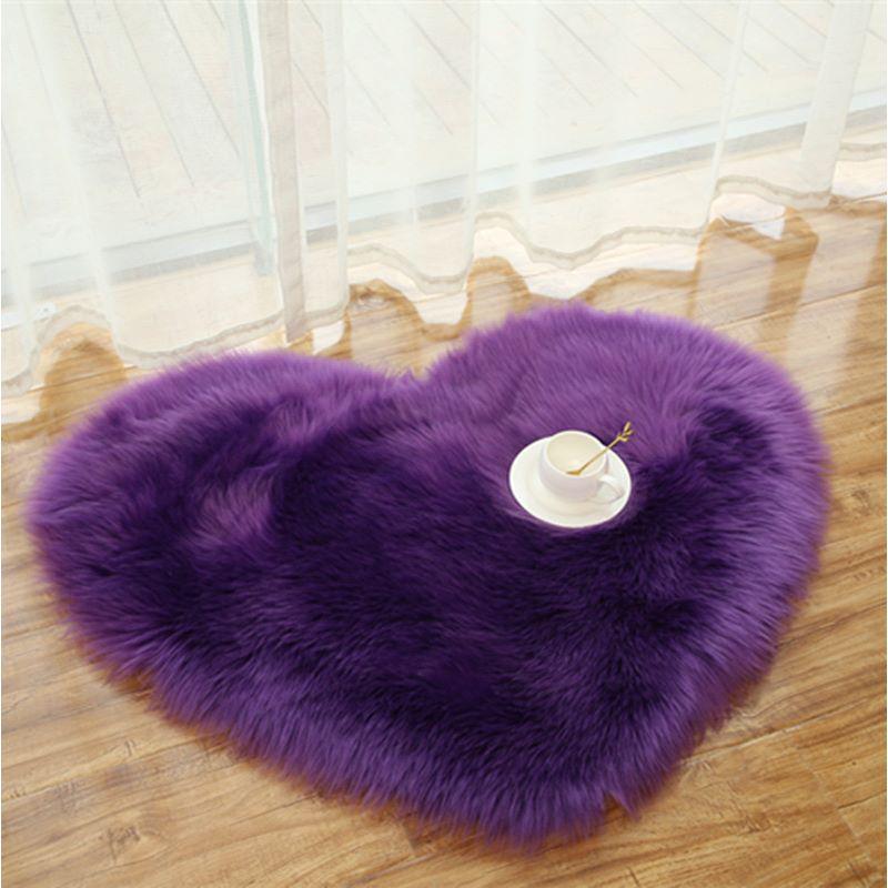 Nordic Heart-Shaped Plush Carpet - Thick Imitation Wool for Bedroom or Bay Window