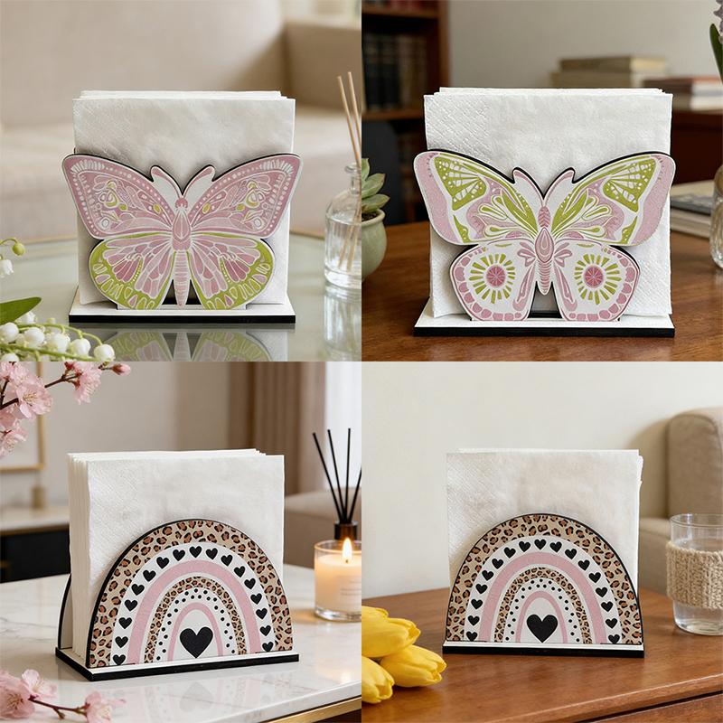 Wooden Napkin Holder Tissue Box Countertop Napkin Dispenser For Kitchens, Dining Rooms, Parties, Outdoor Settings, Restaurants
