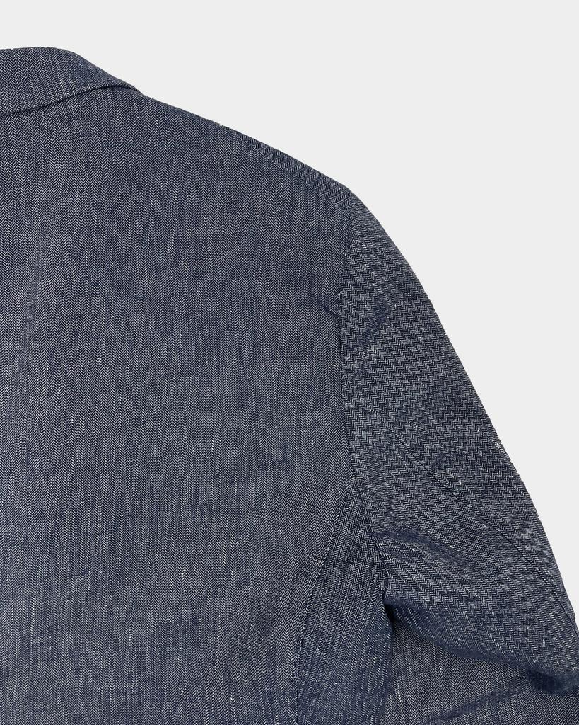Birbante Peaked Regular Fit Linen Jacket - Navy