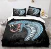 Cartoon SnakeBed Linen,Microfibre Bedding Sets, Children's Bed Linen with Zip Room Decor  Duvet Cover  for Teenagers  Adult