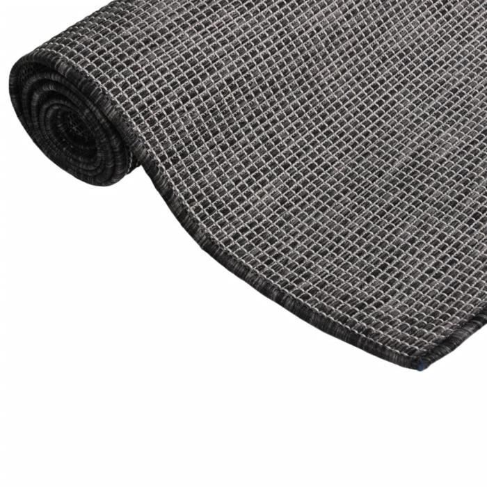 Tapis d'extérieur - Non spécifié - 200x280 cm - Gris - Résistant aux UV - Tissage plat