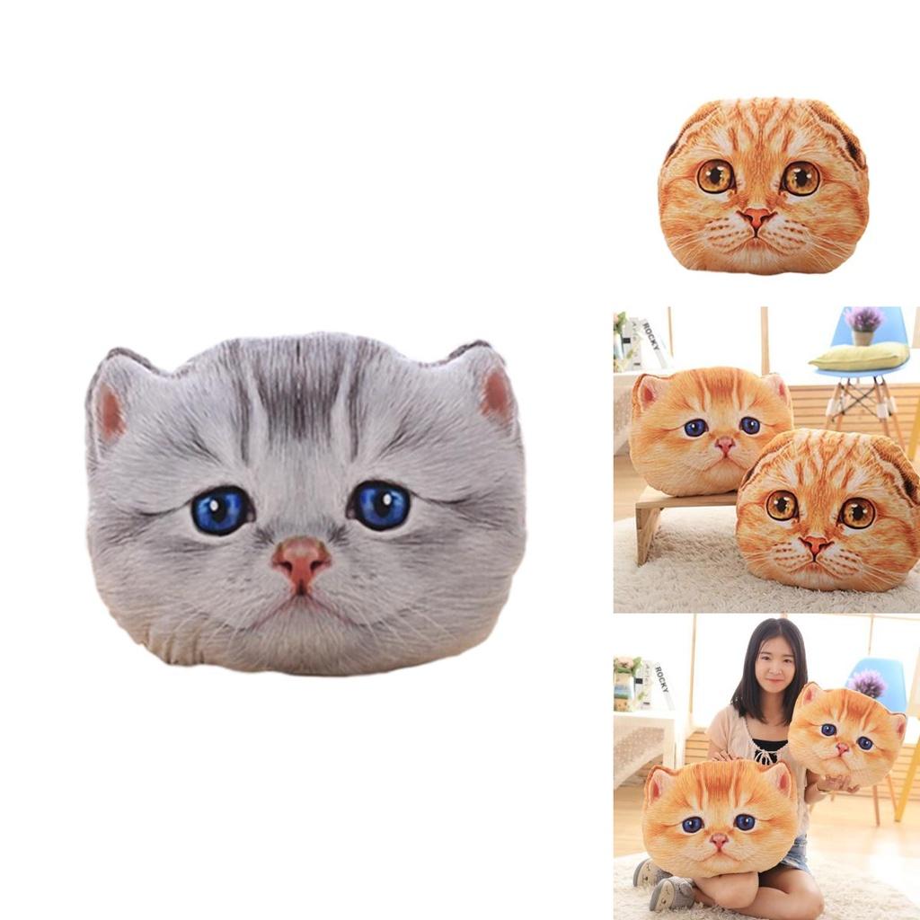 Cute And Creative 3d Cat Head Cushion Soft Plush Alien Cat Pillow Gift