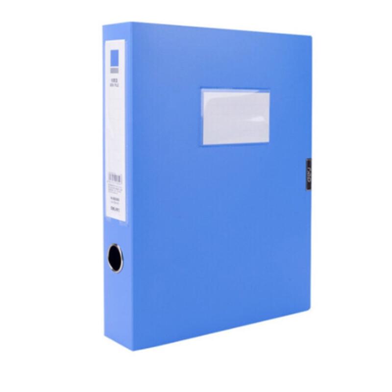 Deli A4 Plastic File Box with Velcro Closure, 55mm Spine