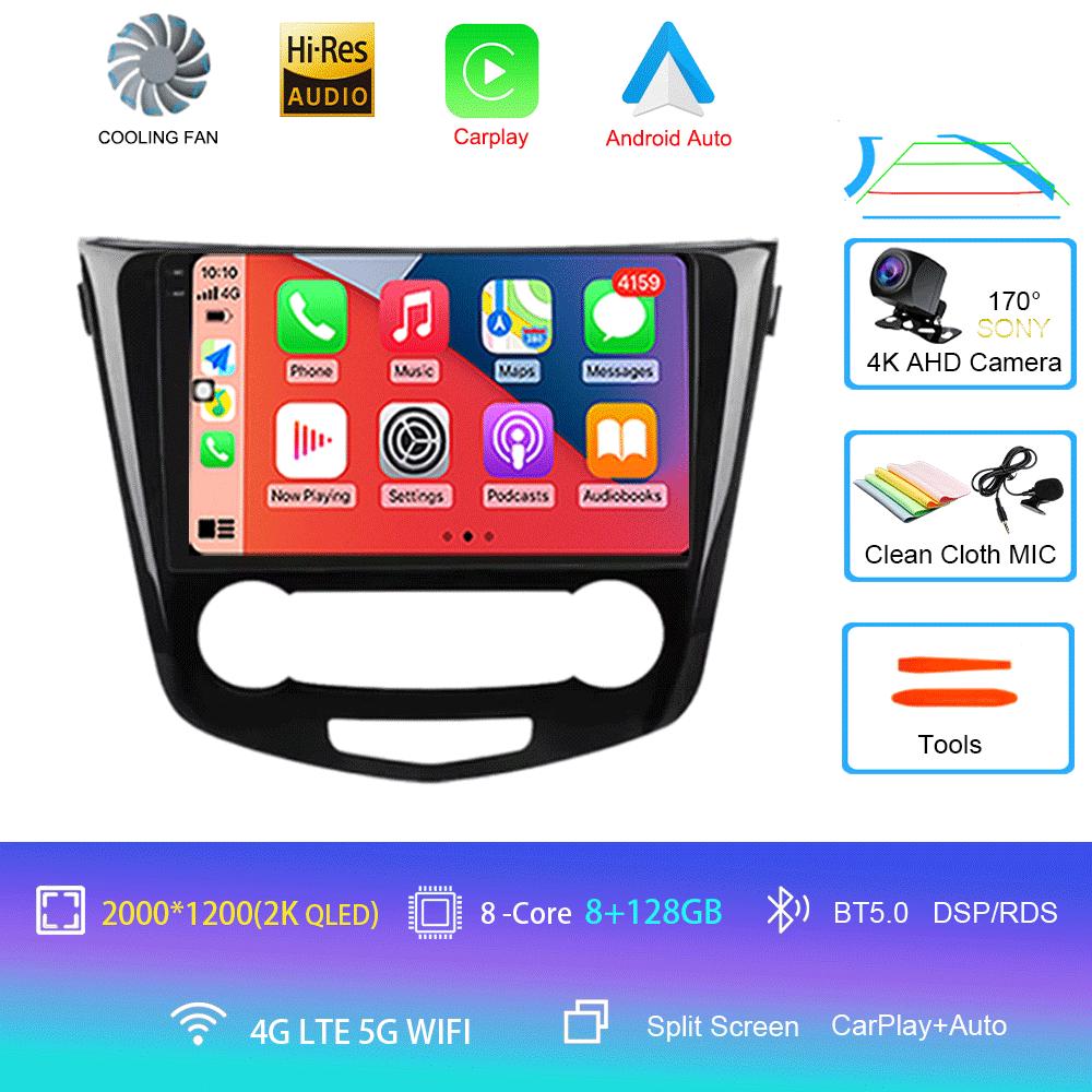 2 Din Android 14 Car Radio For Nissan Qashqai 2 J11 X-Trail T32 Rogue 2013-2021 Multimedia Player 2Din Carplay Stereo DVD