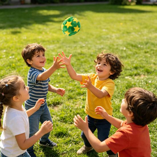 Portable Soccer Footbag for Kids, Soft Juggling Ball, Handmade Colorful Hacky Kick Balls for Backyard Beach