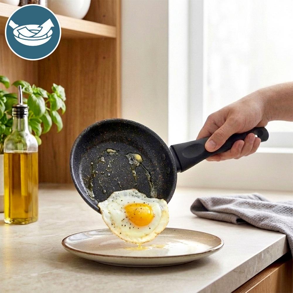 Patelnia Granitowa Nieprzywierająca Do Smażenia Duszenia Basic Line 16 Cm