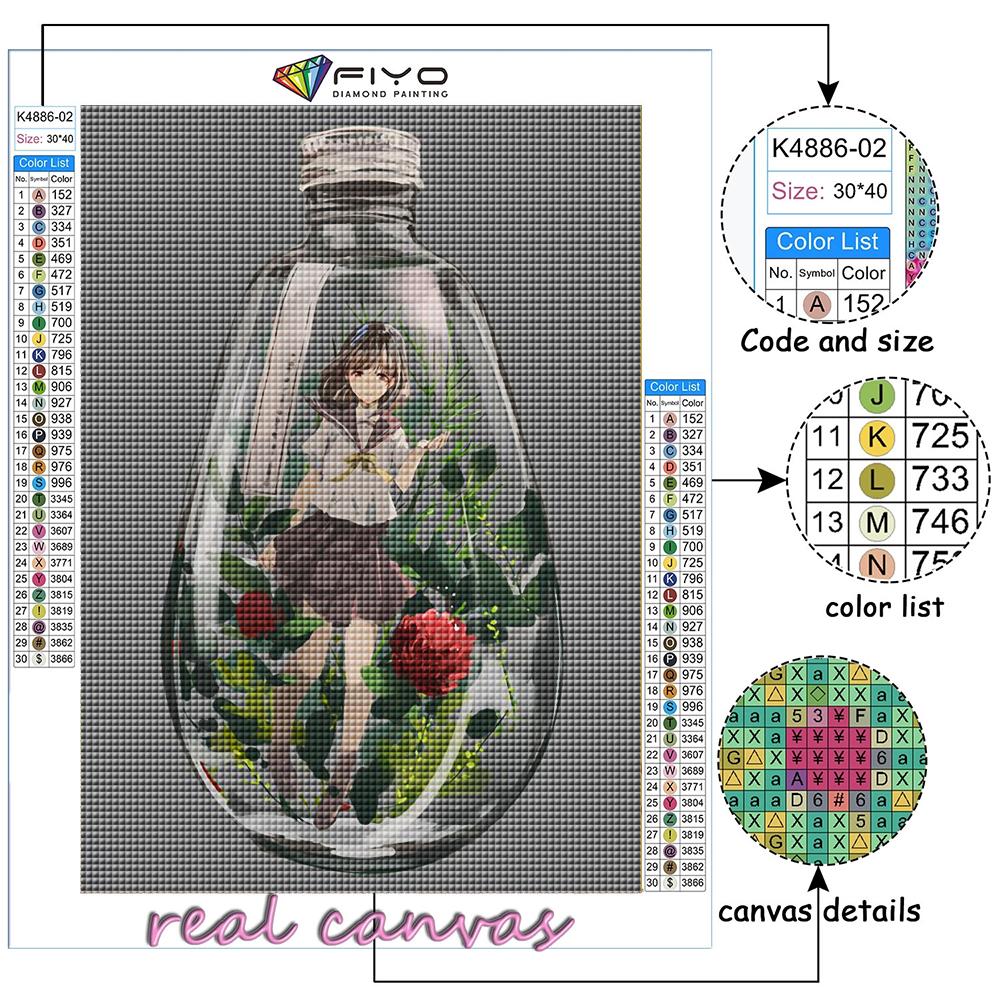 Diamond Painting Girl In Hourglass Bottle Embroidery Cross Stitch Rhinestone Home Decor