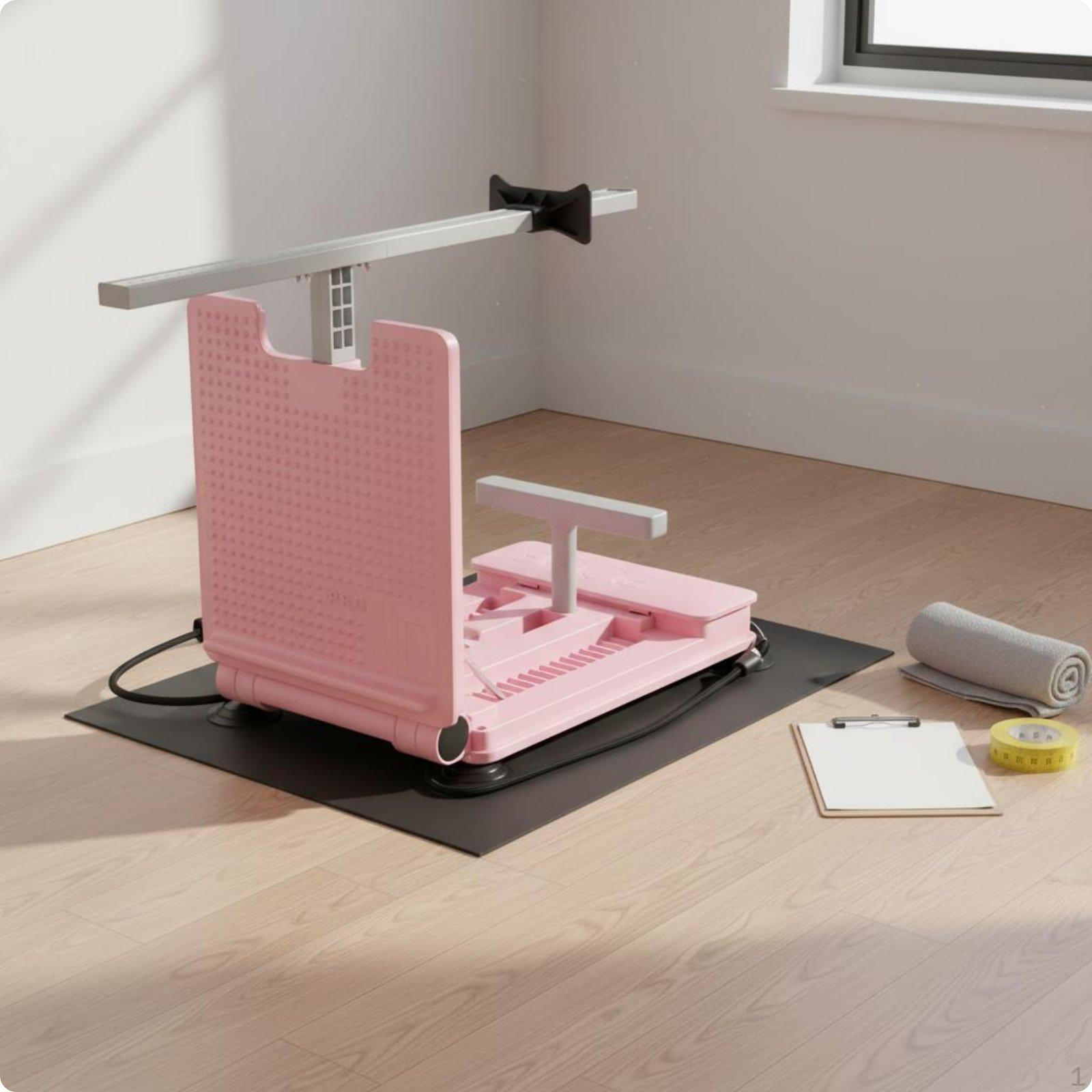 Sit and Reach Tester 14 Level Adjustable Flexibility Test Board Simple to Use Stretch Machine розовый