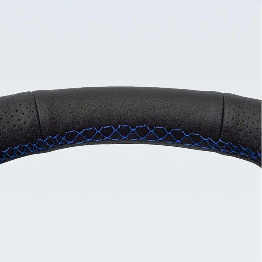 Schwarzes PU-Kunstleder handgenähtes Auto-Lenkradbezug für Toyota Yaris 2012 2013 2014 2015 2016 2017 2018