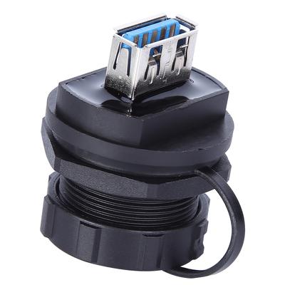 Connettore USB Impermeabile Contatto in Rame Isolante PA66 USB3.0 Doppio Femmina Coperchio Antipolvere
