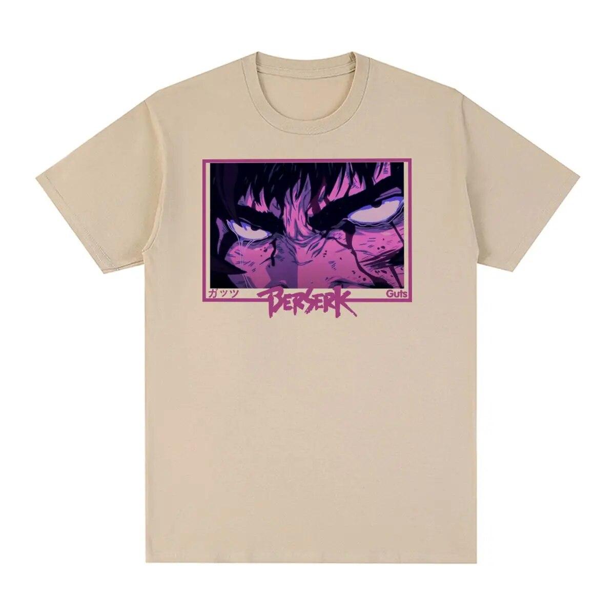 

Винтажная футболка Guts, крутая футболка в стиле Харадзюку с аниме-глазами и принтом, летняя модная хлопковая футболка унисекс, новая футболка, женские топы