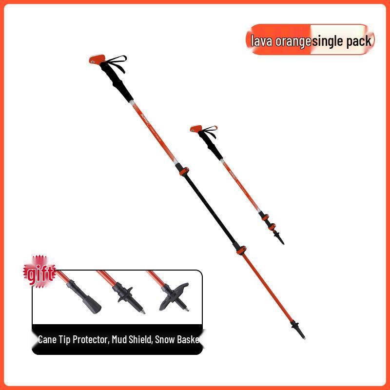 Shan Lishi Ultra-Light Carbon Fiber Folding Trekking Pole Three-Section