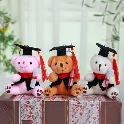 Yousheng Graduation Teddy Bear with PhD Cap Hypoallergenic Plush Stuffed Animal Children Companion Doll Keychain Accessory & Desk Decor for Graduates