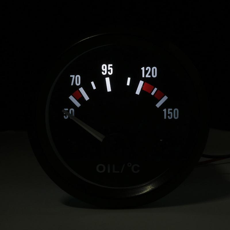 2"52mm Universal Car Oil Temp Gauge 50~150 Celsius LED Light Oil Temp Meter With Sensor