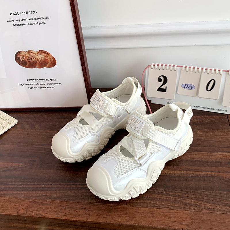 2024 vară nouă geantă cap sandale de damă modă Velcro pantofi casual cu goluri versiune coreeană pantofi sport versatili val