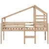 Vidaxl High Bed With Roof, 80X200 Cm, Solid Pine Wood