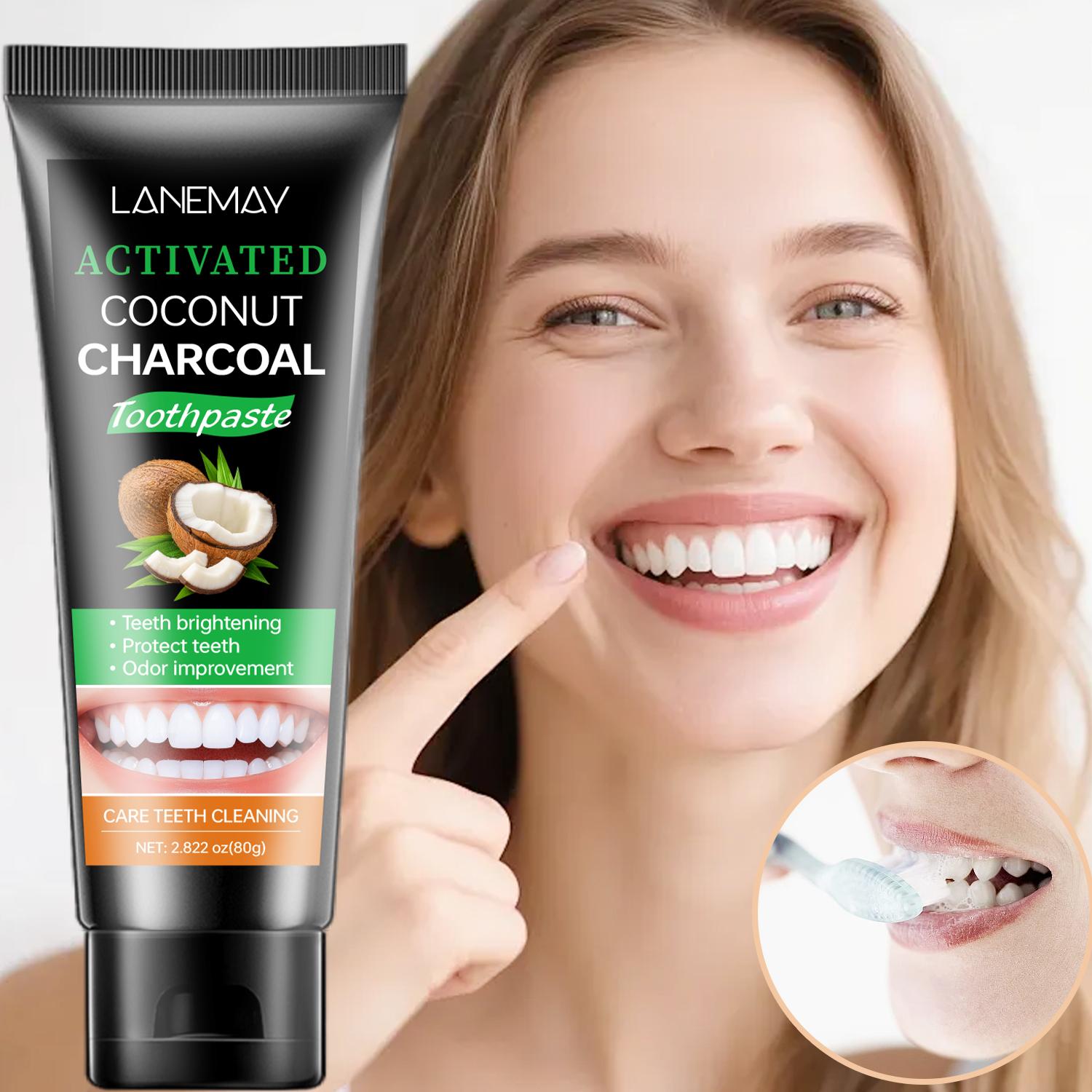 Activated Coconut Charcoal Toothpaste-Deep Cleaning With Coconut Charcoal-Promotes A Healthy Oral, 80g