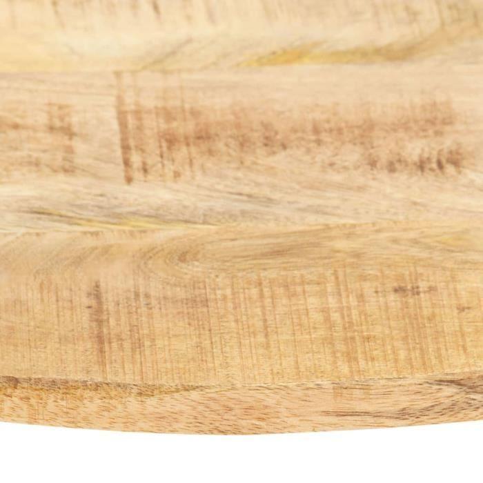 Dessus de table Bois de manguier solide Rond 15-16 mm 60 cm