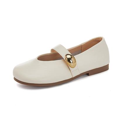 Leather Mary Jane Shoes Women's Summer New Shallow Mouth Flat Sole Shoes Women's Casual Versatile Commuter Women's Shoes