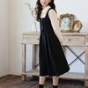 Girls' Fashionable Two-Piece Style Dress Spring/Fall Children's Vintage-Inspired Waist-Cinched Dress