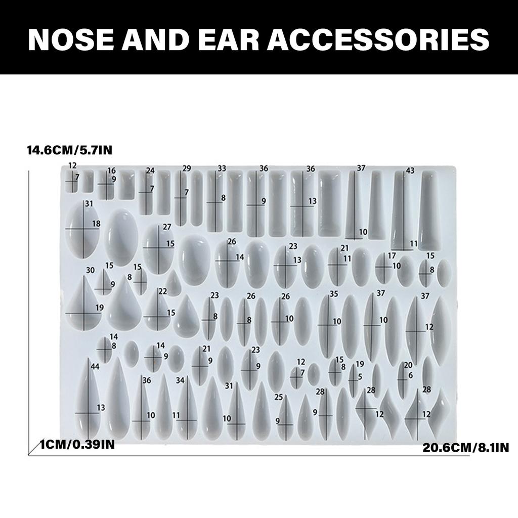 Flexible Water Droplet Shaped Pendant Mold Handcraft Silicone Pendant Mold for Water Drop Long Bar Resin Artworks
