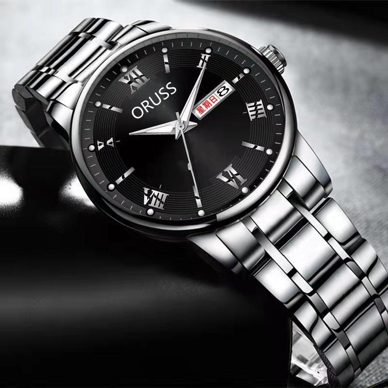 Time Personalized Waterproof Men'S Large Unique Dial Design Business Men'S Watch Soft Steel Belt Trendy Men'S Watch