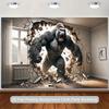 2D plane 1 giant gorilla breaking through the background banner suitable for home decoration