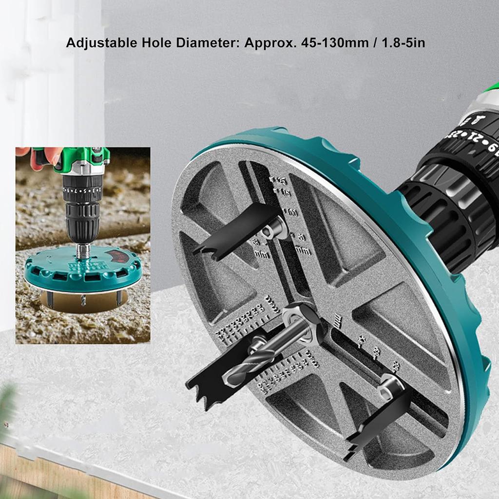 Adjustable Punching Saw Tool for Drilling,Adjustable Punching Saw Diameter1.8-5IN,Wood Working Tools Hole Punch,Hole Opener Tool