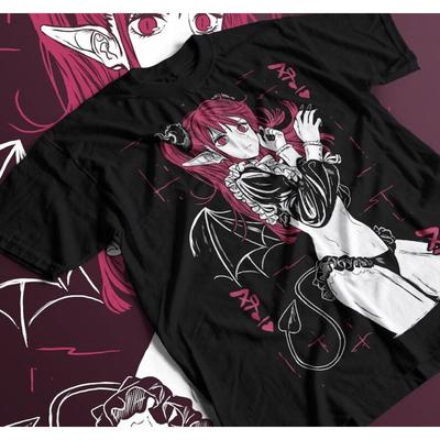 My Dress-Up Darling Marin Kitagawa Demon Succubus Cosplay Gothic Graphic Oversized Black T-Shirt | Anime Fan Streetwear Merch Tee