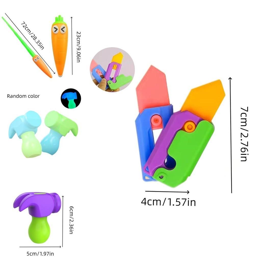 Gravity Carrot Knife With 3d Design Glowing Butterfly Knife Flashy Printed Carrot Knife And Night Light Carrot Knife