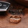 Kienl Square Glossy Gold Trendy Big Size Ring Daily Easy Matching Rings