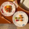 Korean Cute Cat Puppy Graffiti Plate Ins Ceramic Breakfast Plate Vintage Household Utensils Coffee Shop Cake Dessert Fruit Plate