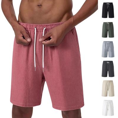 Cotton Shorts Men with Drawstring Waist Mens Sweat Shorts Relaxed Fit Shorts for Men Casual Wear Lightweight Bermudas Para Hombres