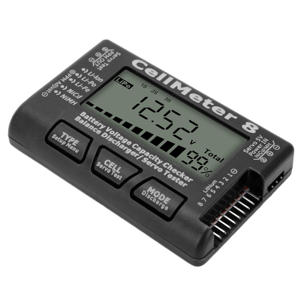 Digital Battery Capacity Checker Tester Detector Battery Balance Discharger Servo Tester for LiPo Black