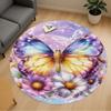 1PC Butterfly Flowers Round Chair Mat Area Rug - Non-Slip, Floor Mat for Office, Bedroom, and Indoor Decor -Gift D1127249