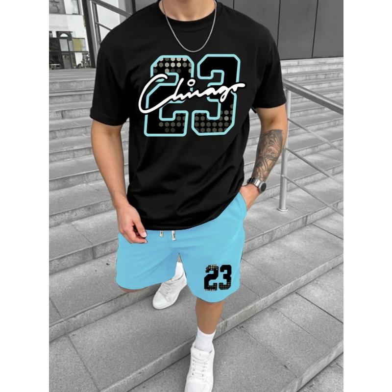 Summer Men's Two-piece T-shirt And Shorts Set Casual Short-sleeved T-shirt And Shorts Two-piece Set Daily Casual Style