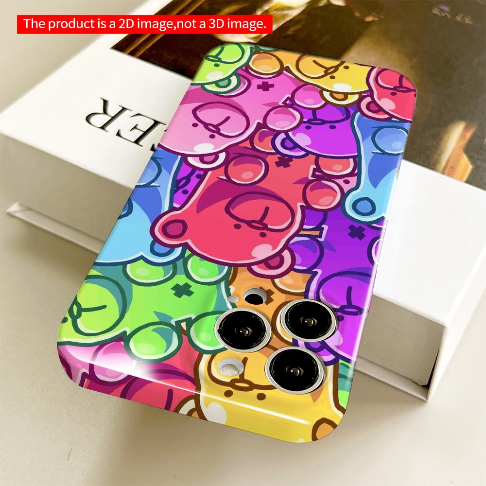 Rainbow Bear Pattern Phone Case All inclusive film hard phone case, compatible with iPhone 18 Pro Max 17 16 15 14 13 12 11