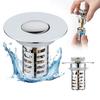 Bathroom Sink Drain Strainer Universal 3 In 1 Pop Up Stopper with Detachable Stainless Steel Filter Basket Brass Core Hair Catcher Sink Stopper