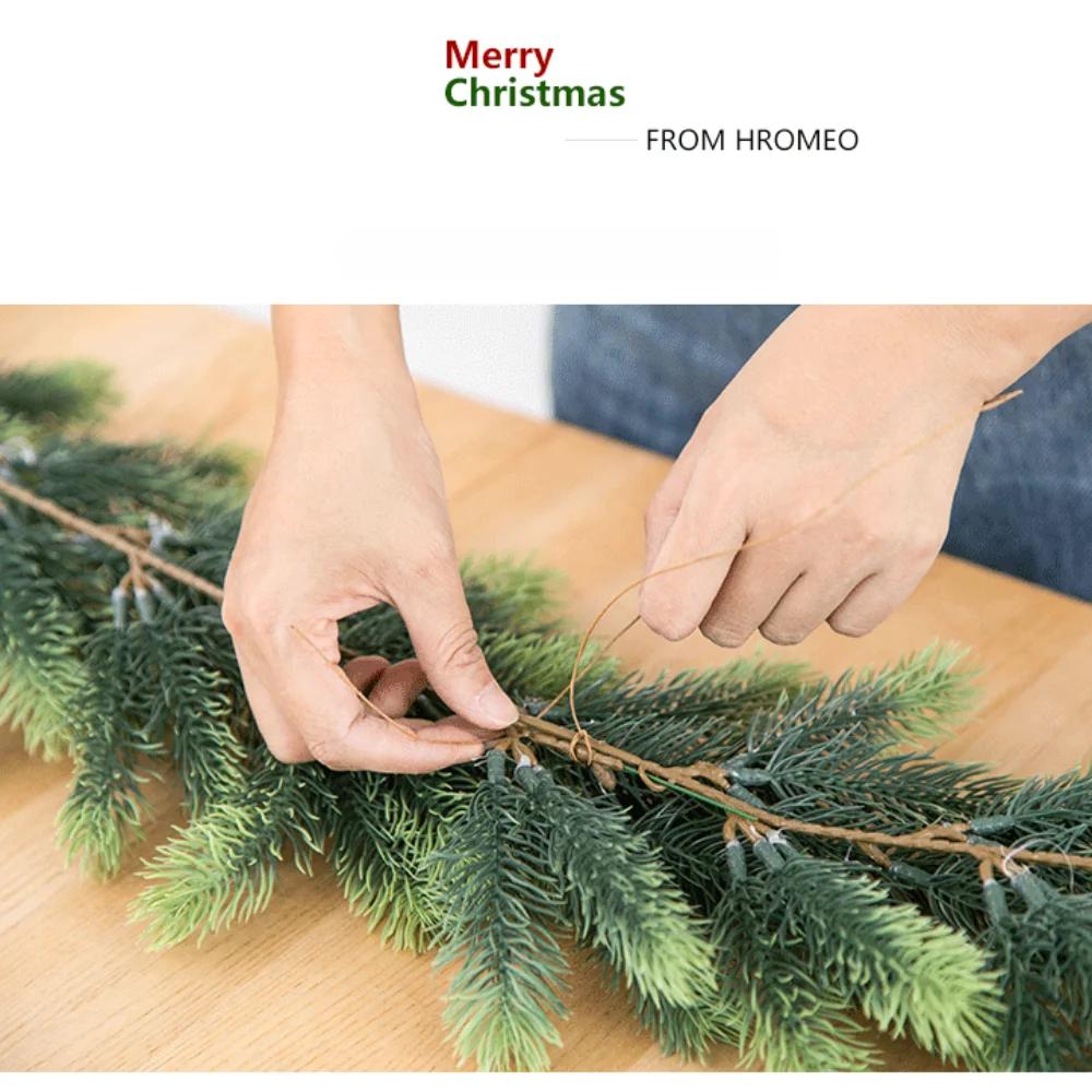 Artificial Christmas Pine Garland, Greenery Winter Garland Decor for Home, Wall, Porch, Table, Mantle, Indoor Outdoor Decoration