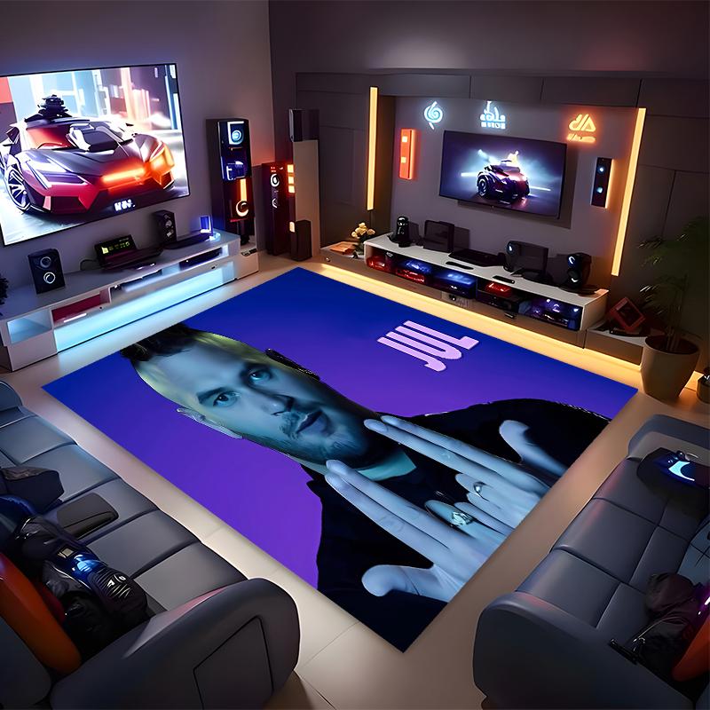 1pc Jul rapper Print Area Rug - Soft, Washable Non-Slip Indoor Mat for Office Chairs, Living Room, Home Office Decorative Rug