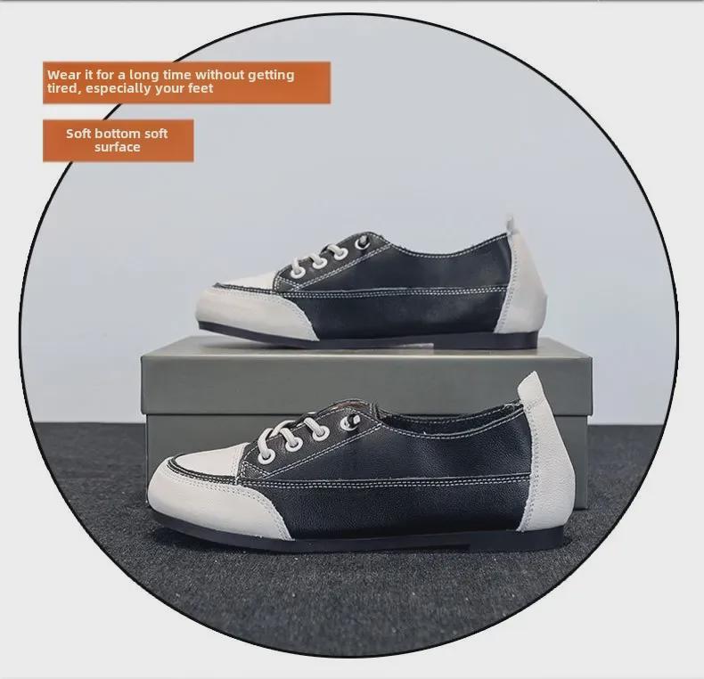 Dammockasiner i äkta kohud - Mjuk sula, bekväma vita skor för utomhus- och arbetskläder