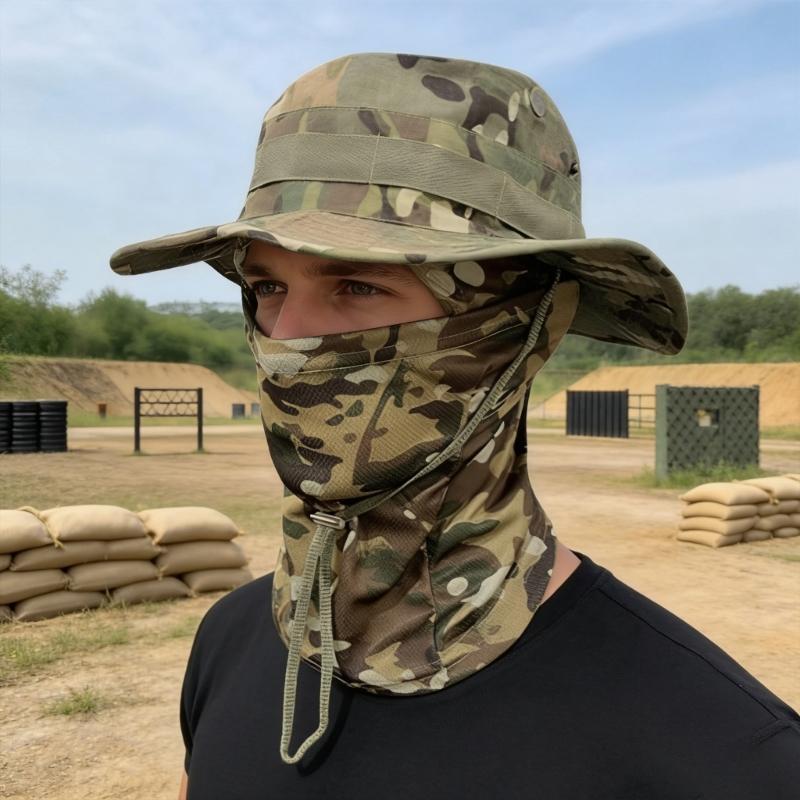 Multipurpose Unisex Sun Hat Boonie Hat Mask With Full Coveraged Against Harsh Weather During Long Excursions