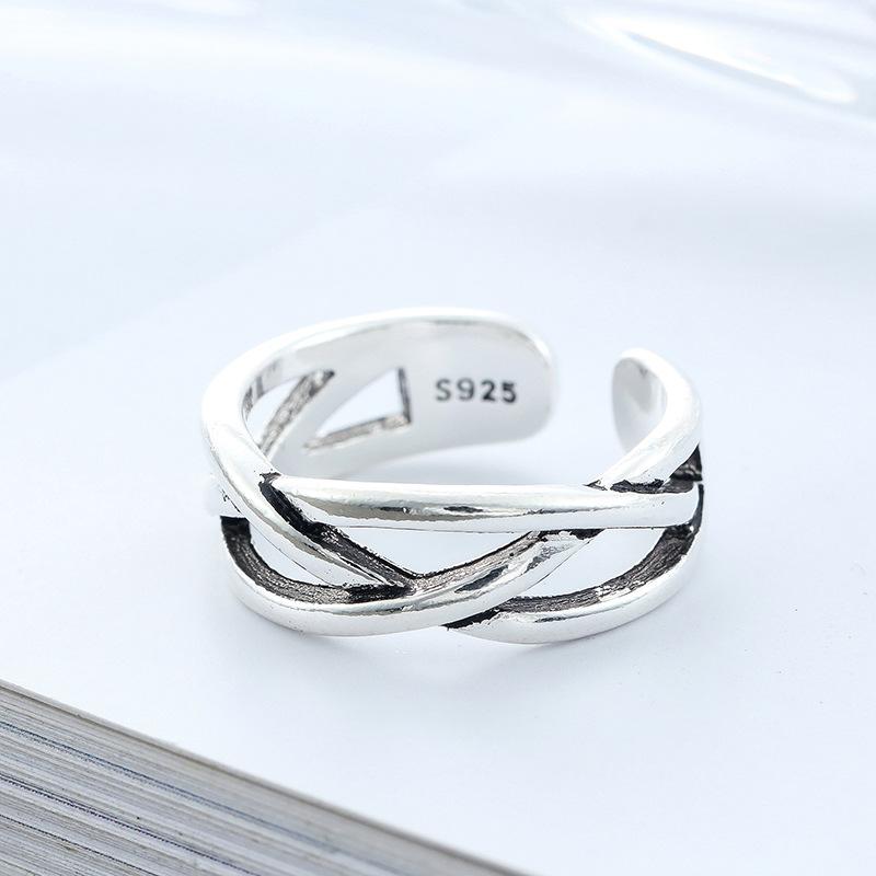 925 Silber Überlappende Damenringe Ehering Party Hochwertiger Schmuck Damen Accessoires Schmuck Allergieprävention
